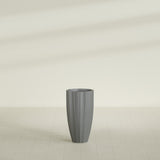 San Jose Tall Fluted Planter in Matte Gunmetal, 16"D × 30"H, shown empty