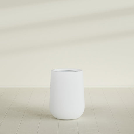 Hayden Urn Planter in Gloss Bright White, 15"Diam × 23"H, shown empty