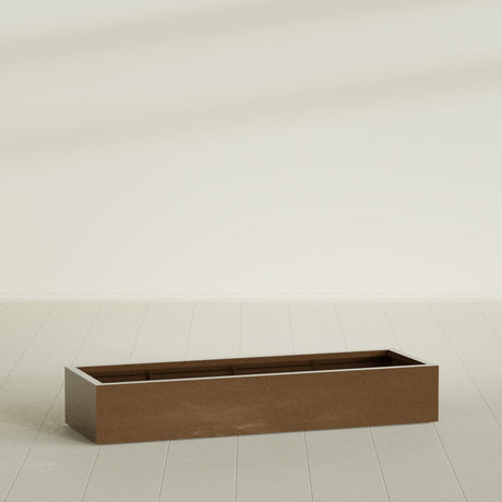 Antwerp Rectangular Planter in Metallic Bronze, 72"L × 24"D × 12"H, shown empty