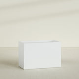 Brisbane Rectangular Planter in Matte Bright White, 48"L × 24"D × 32"H, shown empty