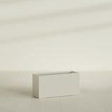 Hollywood Narrow Rectangular Planter in Satin Beige, 36"L × 12"D × 24"H, shown empty