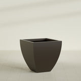 Lima Tapered Square Planter in Matte Dark Brown, 30", shown empty