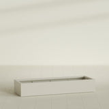 Antwerp Rectangular Planter in Satin Beige, 72"L × 24"D × 12"H, shown empty