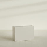 Milano Narrow Rectangular Planter in Satin Beige, 36"L × 10"D × 24"H, shown empty
