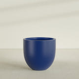 Alzira Bowl Planter in Matte Cobalt Blue, 36"D × 34"H, shown empty