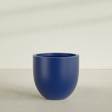 Alzira Bowl Planter in Matte Cobalt Blue, 36"D × 34"H, shown empty