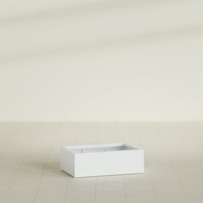 Antwerp Rectangular Planter in Matte Bright White, 36"L × 24"D × 12"H, shown empty