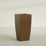 Toulan Tapered Square Planter in Metallic Bronze, 20"W × 42"H, shown empty