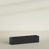 Monaco Rectangle Planter in Matte Black, 32"L, shown empty