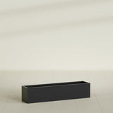 Monaco Rectangle Planter in Matte Black, 32"L, shown empty