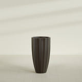San Jose Tall Fluted Planter in Matte Dark Brown, 22"D × 40"H, shown empty