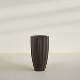 San Jose Tall Fluted Planter in Matte Dark Brown, 22"D × 40"H, shown empty
