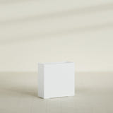 Milano Narrow Rectangular Planter in Matte Bright White, 24"L × 10"D × 24"H, shown empty