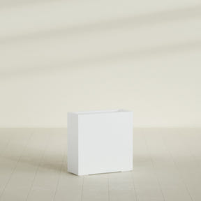 Milano Narrow Rectangular Planter in Matte Bright White, 24"L × 10"D × 24"H, shown empty