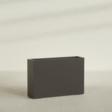 Delray Rectangular Planter in Matte Dark Brown, 48"L × 12"D × 32"H, shown empty