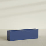 Miami Narrow Rectangular Planter in Matte Cobalt Blue, 60"L × 12"D × 18"H, shown empty