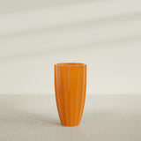 San Jose Tall Fluted Planter in Gloss Tangerine, 22"D × 40"H, shown empty
