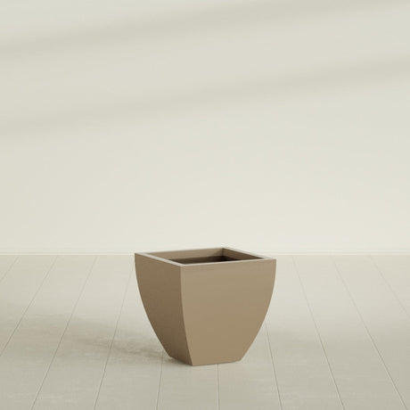 Lima Tapered Square Planter in Gloss Metallic Gold, 20", shown empty
