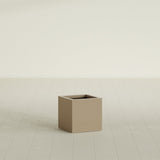 Montroy Cube Planter in Gloss Metallic Gold, 16", shown empty
