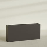 Delray Rectangular Planter in Matte Dark Brown, 72"L × 12"D × 32"H, shown empty