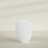 Valencia Tapered Round Planter in Gloss Bright White, 27"D × 31"H, shown empty
