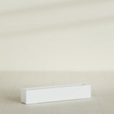 Salon Box Planter in Matte Bright White, 42" Long, shown empty