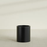 Rio Grande Cylinder Planter in Matte Black, 18"D × 20"H, shown empty