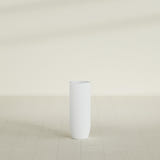 Saint Tropez Bullet Round Planter in Gloss Bright White, 12"D × 32"H, shown empty
