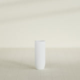 Saint Tropez Bullet Round Planter in Gloss Bright White, 12"D × 32"H, shown empty
