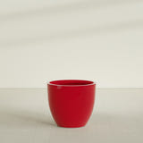 Wannsee Round Planter in Gloss Red, 39"D × 34"H, shown empty