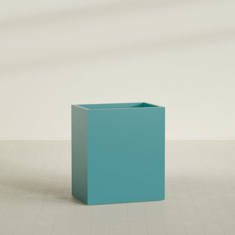 Darwin Rectangular Planter in Satin Seafoam Green, 36"L × 24"D × 42"H, shown empty