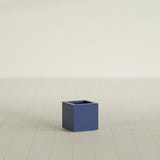 Montroy Cube Planter in Matte Cobalt Blue, 12", shown empty