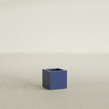 Montroy Cube Planter in Matte Cobalt Blue, 12", shown empty