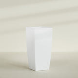 Toulan Tapered Square Planter in Gloss Bright White, 28"W × 60"H, shown empty