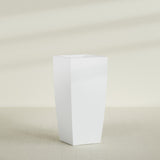 Toulan Tapered Square Planter in Gloss Bright White, 28"W × 60"H, shown empty