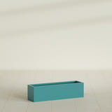 Monaco Rectangle Planter in Satin Seafoam Green, 26"L, shown empty