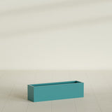 Monaco Rectangle Planter in Satin Seafoam Green, 26"L, shown empty