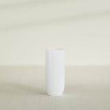 Saint Tropez Bullet Round Planter in Matte Bright White, 16"D × 38"H, shown empty
