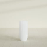 Saint Tropez Bullet Round Planter in Matte Bright White, 16"D × 38"H, shown empty