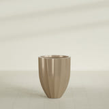 Alicante Fluted Planter in Gloss Metallic Gold, 22"D × 27"H, shown empty