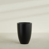 Brannan Tapered Round Planter in Matte Black, 30"D × 41"H, shown empty