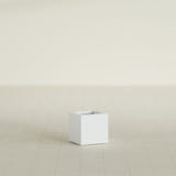 Montroy Cube Planter in Matte Bright White, 12", shown empty