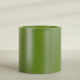 Rio Grande Cylinder Planter in Satin Green, 30"D × 32"H, shown empty