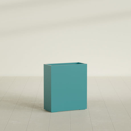Perth Rectangular Planter in Satin Seafoam Green, 36"L × 16"D × 42"H, shown empty