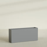 Potsdam Rectangular Planter in Matte Gunmetal, 72"L × 16"D × 32"H, shown empty