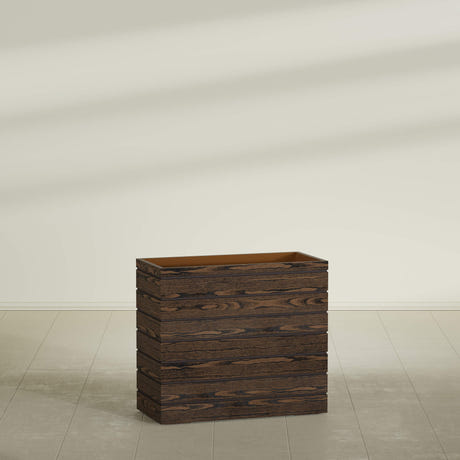 Sedona tall rectangular fiberglass planter, 36"L × 17"D × 32"H