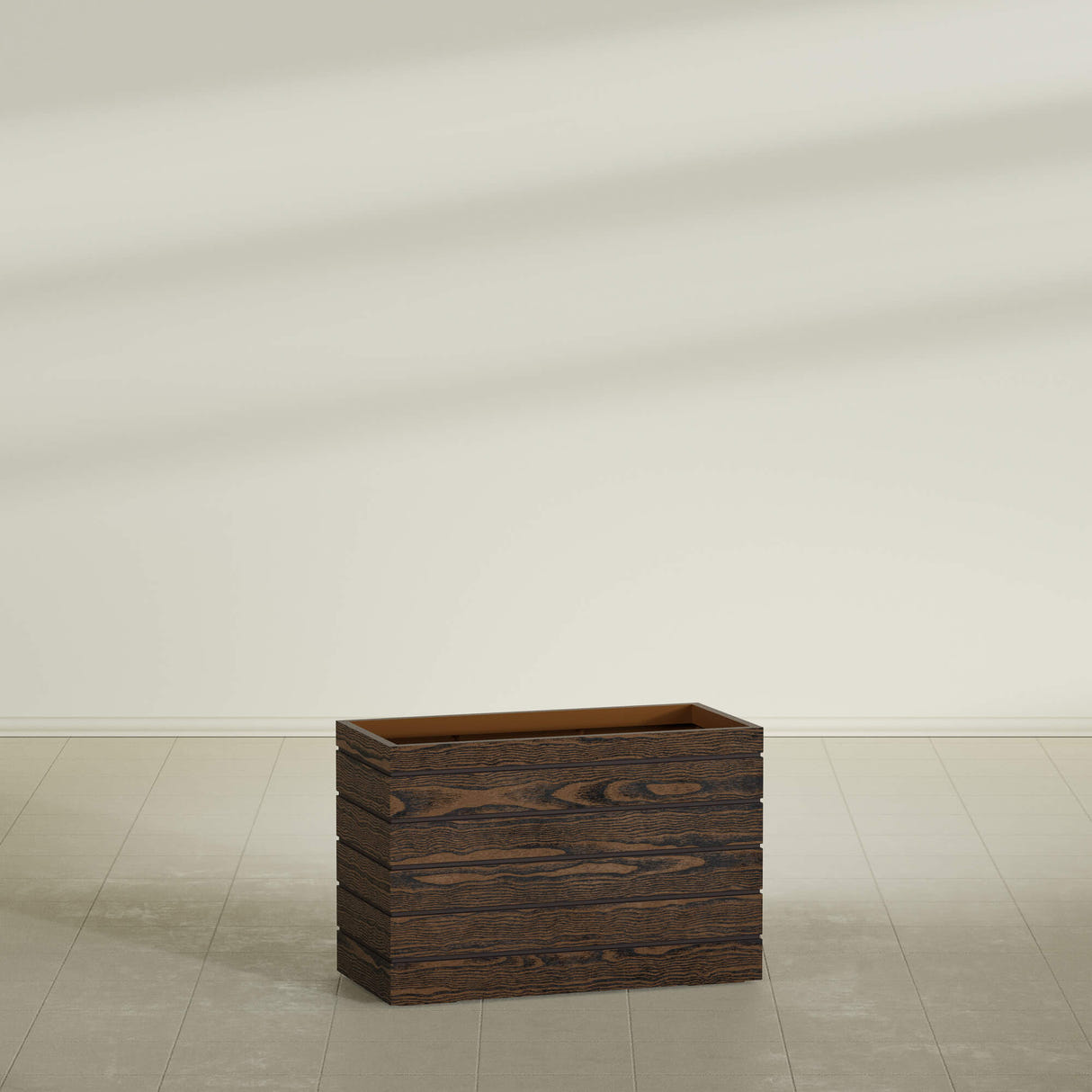 Siena rectangular fiberglass planter, 36"L × 17"D × 24"H