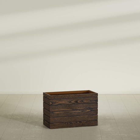 Siena rectangular fiberglass planter, 36"L × 17"D × 24"H