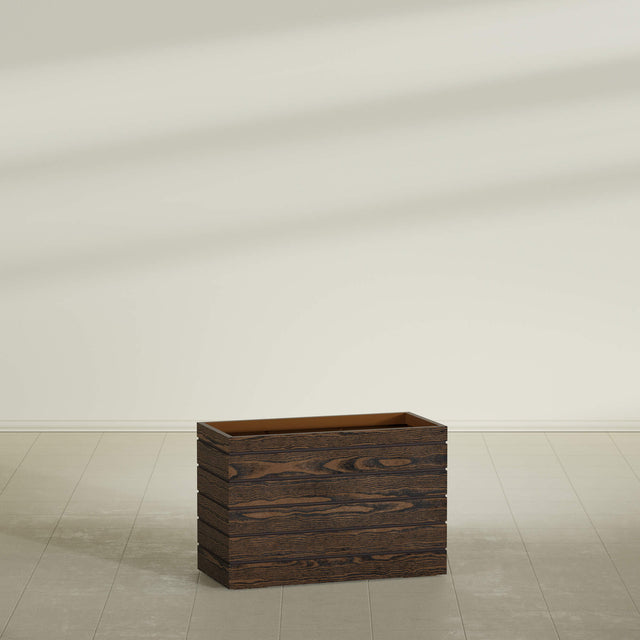 Siena rectangular fiberglass planter, 36"L × 17"D × 24"H