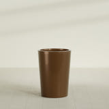 Tegel Round Tapered Planter in Metallic Bronze, 22"D × 30"H, shown empty